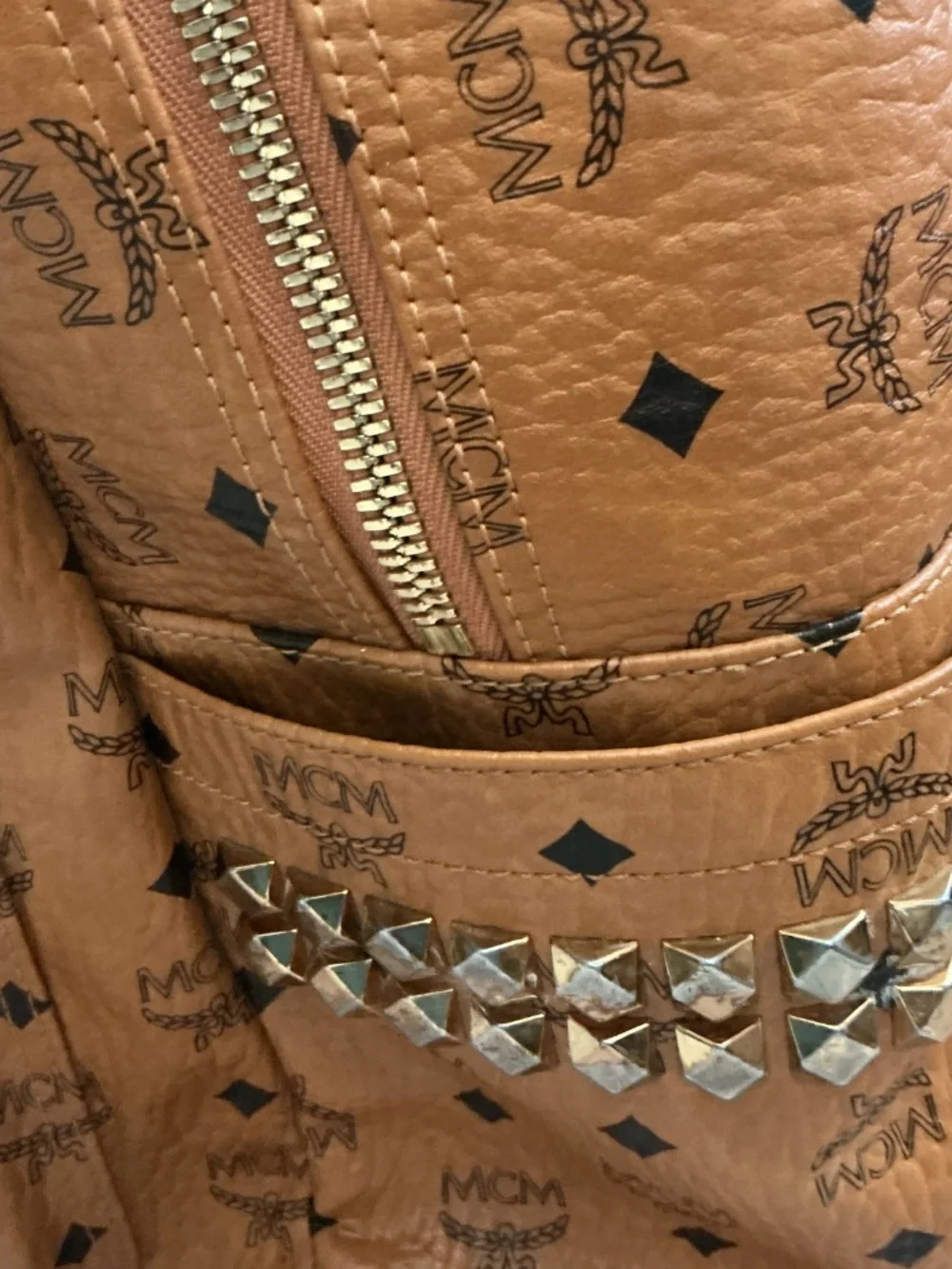 MCM GM MONOGRAM COGNAC CANVAS BACKPACK LIMITED ED.
